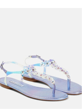 Aquazzura Meteorite embellished PVC sandals Size 36